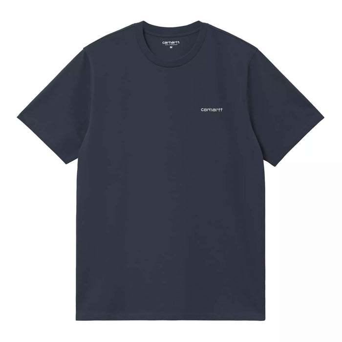 Carhartt WIP Script Embroidery T-Shirt Deep Night/White