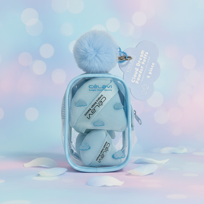 Celavi - Cloud Dream Powder Puffs Set (4-Piece) – Soft Cosmetic Makeup Sponges in Travel Case