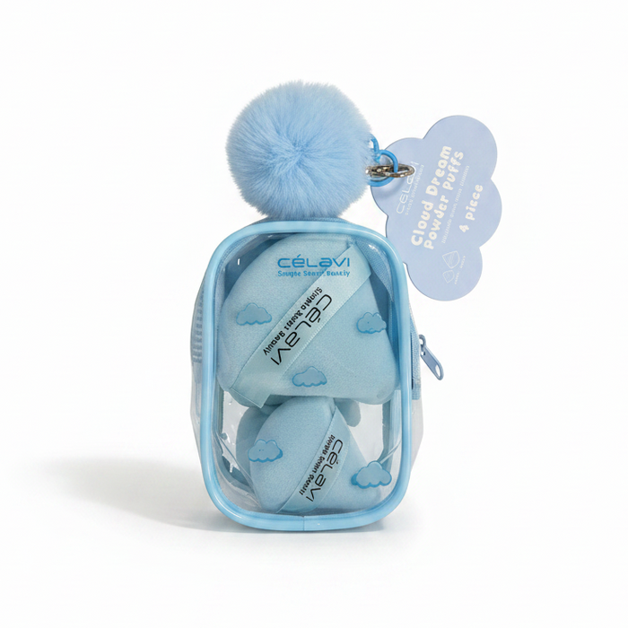 Celavi - Cloud Dream Powder Puffs Set (4-Piece) – Soft Cosmetic Makeup Sponges in Travel Case