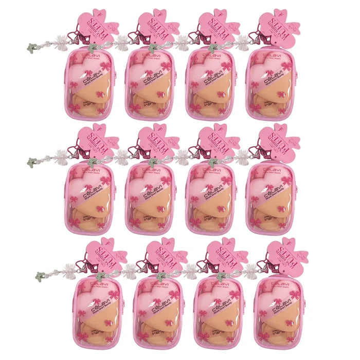 Celavi - Luxe Ribbon Makeup Sponge Puff Set (12pcs)