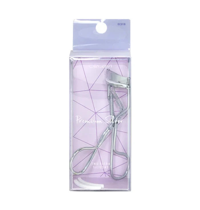 Celavi - Silver Eyelash Curler with 2 Replacement Silicone Pads (12pk)