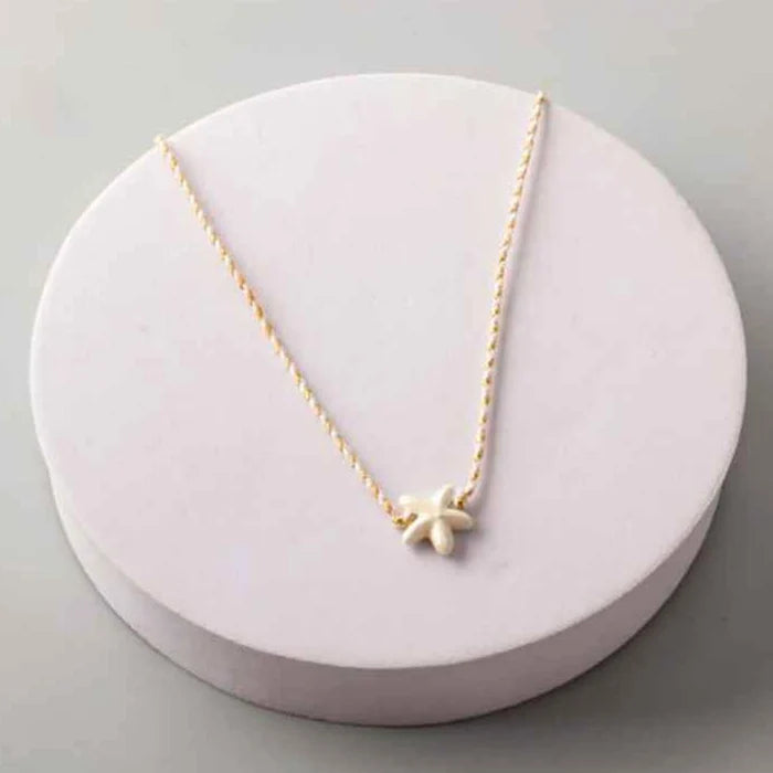 Ceramic Starfish Braided Cord Necklace - 12 PC Pack (NK8580)