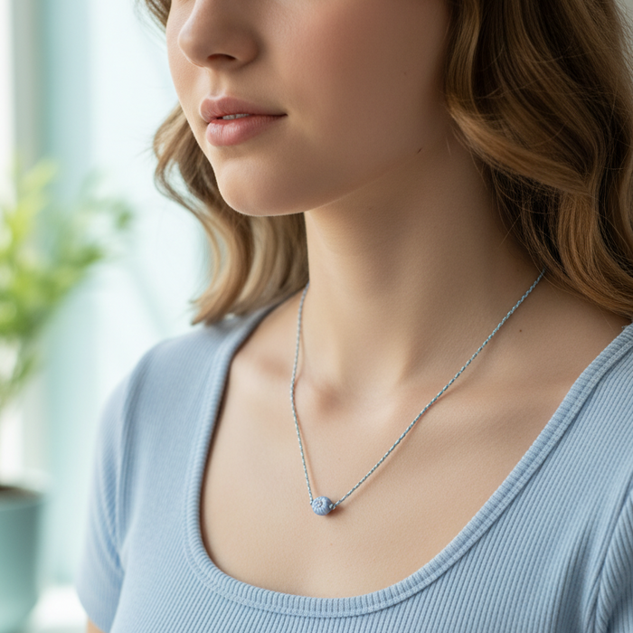 Charming Pastel Seashell Charm Necklace – Minimalist Nautical Cord Jewelry (NK8581)