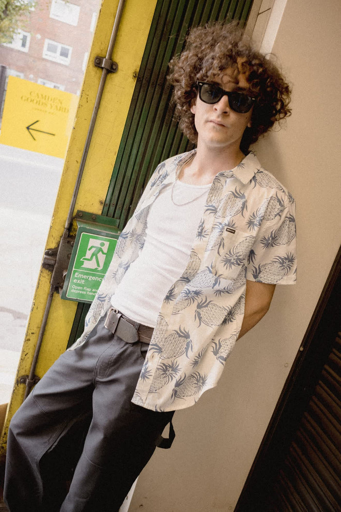 Men's Charter Print Shirt in the color Off White Pineapple - Men's Lifestyle image