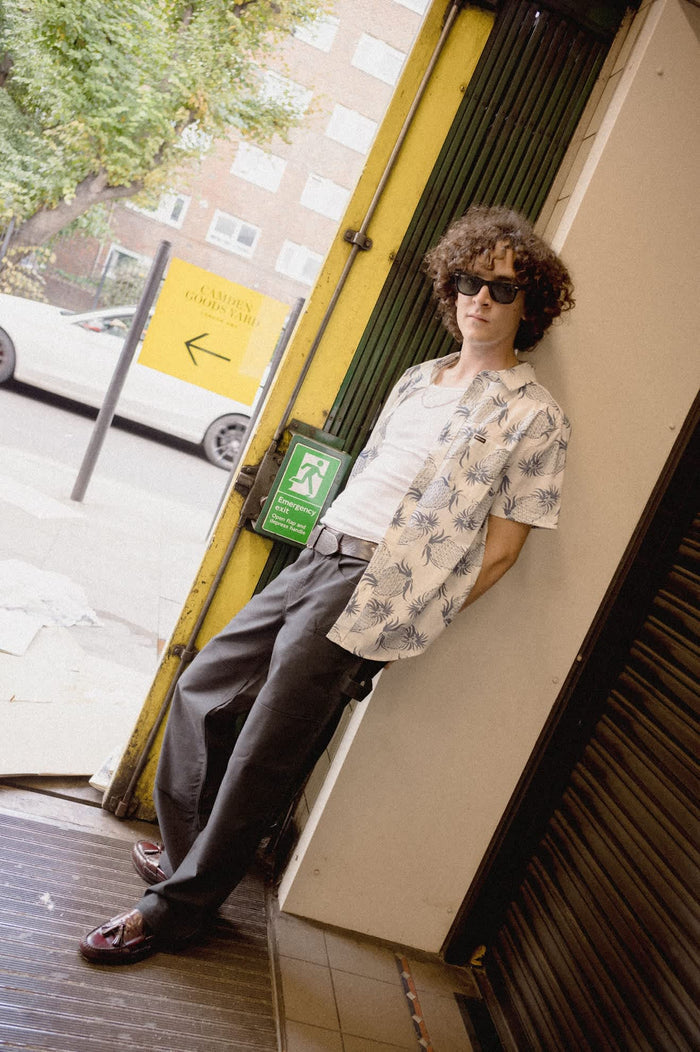 Men's Charter Print Shirt in the color Off White Pineapple - Men's Lifestyle image