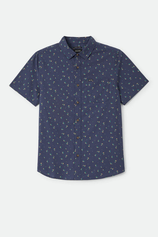 Men's Charter Print Shirt in the color Washed Navy/Micro Floral - Front Product View