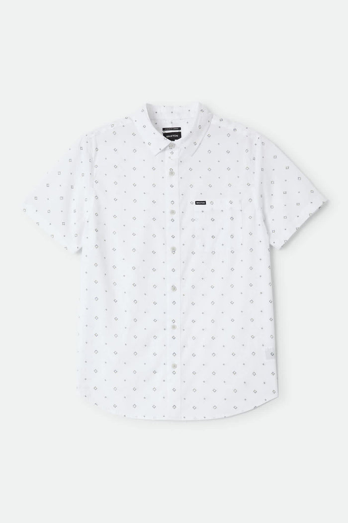 Men's Charter Print Shirt in the color White/Geo - Front Product View