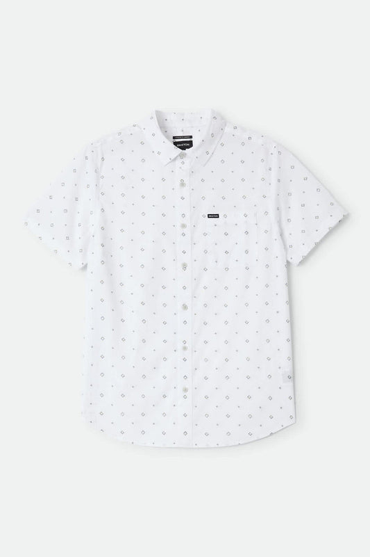 Men's Charter Print Shirt in the color White/Geo - Front Product View