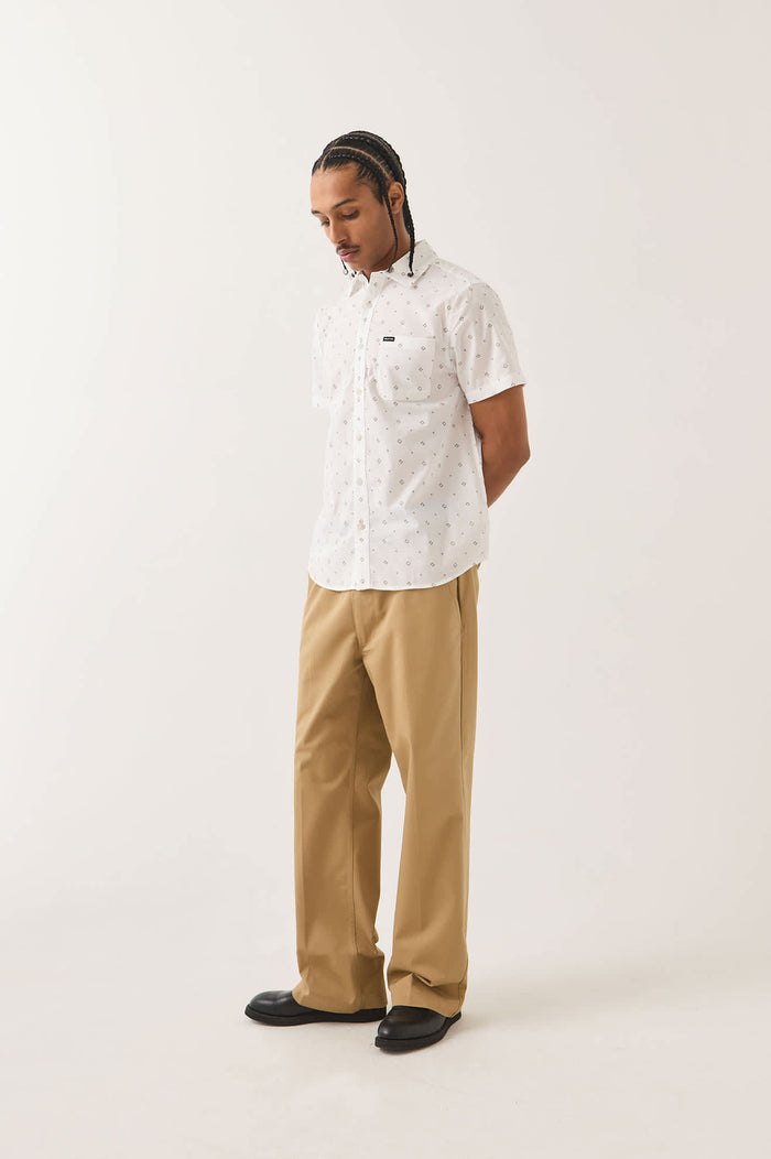 Men's Charter Print Shirt in the color White/Geo - Men's Side View