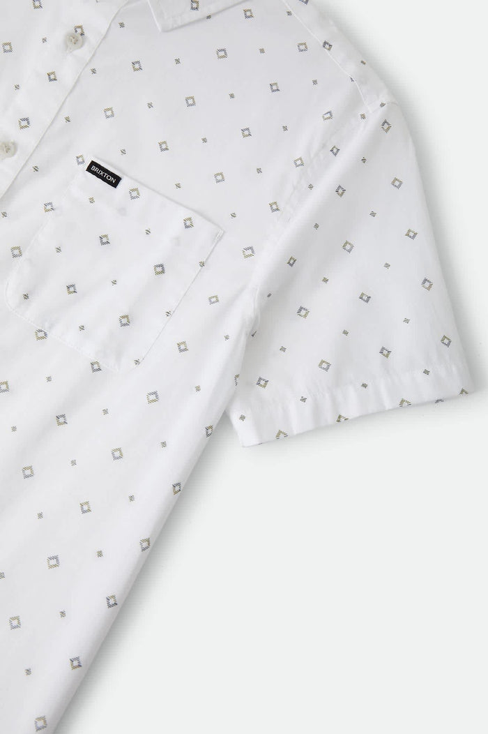 Men's Charter Print Shirt in the color White/Geo - Additional Laydown image