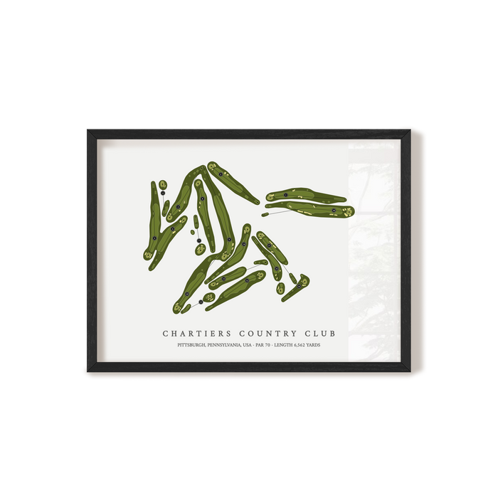 Chartiers Country Club | Golf Course Map | Black Frame