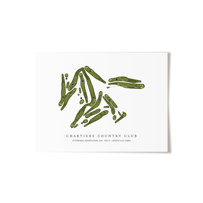 Chartiers Country Club | Golf Course Map | Unframed