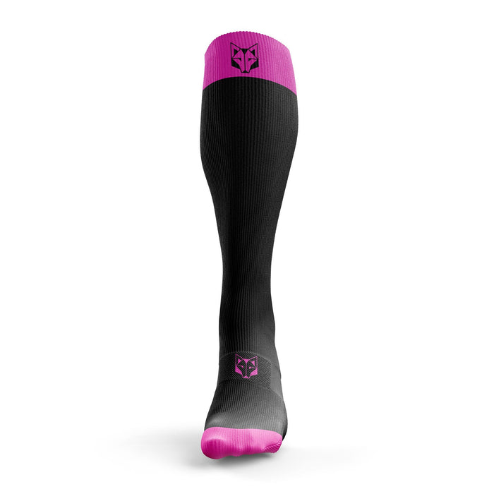 Chaussettes récupération - Black & Fluo Pink