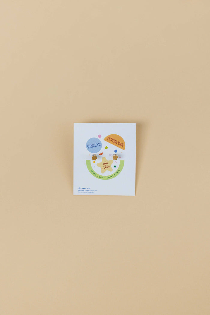 Cherry Enamel Flat Back Kids Earrings