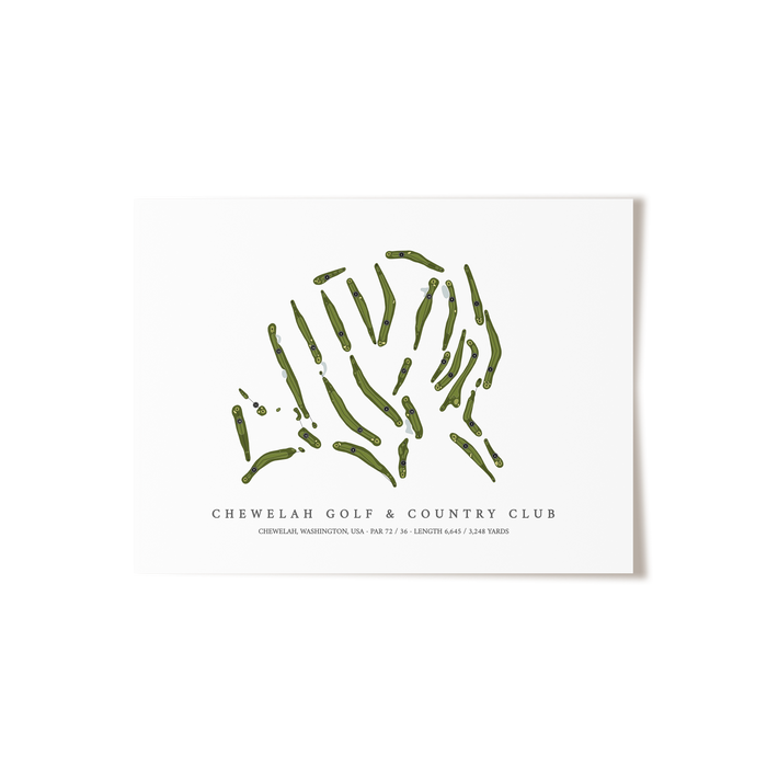Chewelah Golf & Country Club | Golf Course Map | Unframed