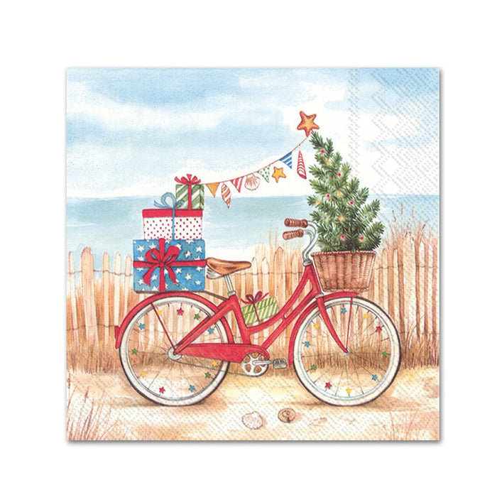Christmas at the Seaside Paper Beverage Napkins