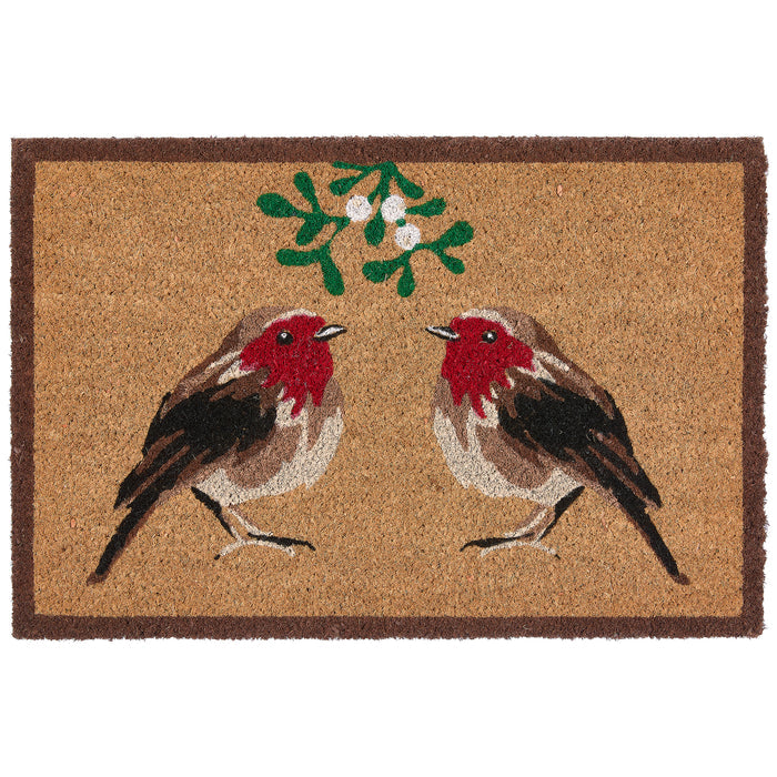 Christmas Robins Coir Doormat