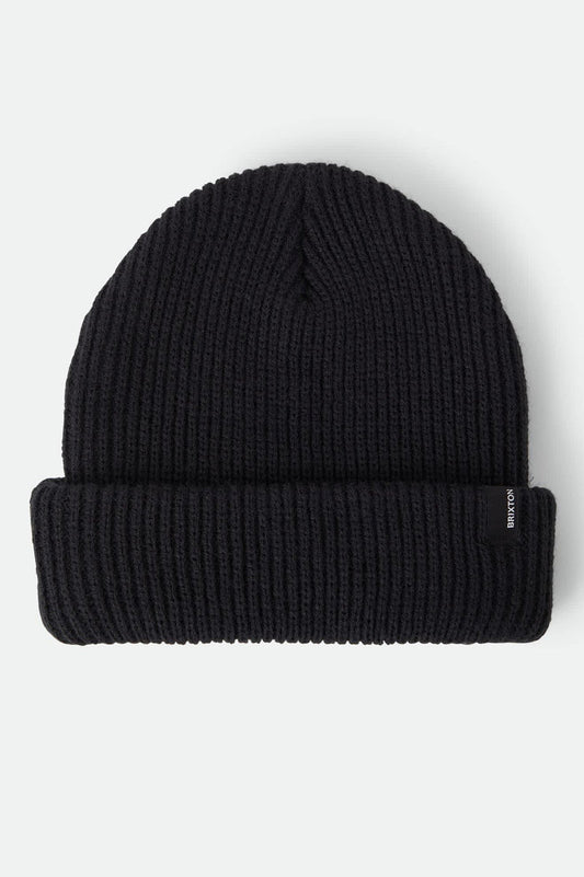 Unisex Chunky Heist Beanie in the color Black - Front Product View