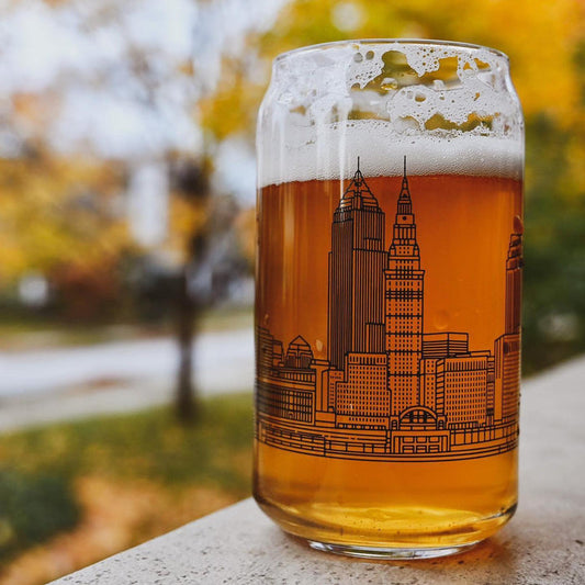 Cleveland Skyline - 16 oz Pop Can Glass