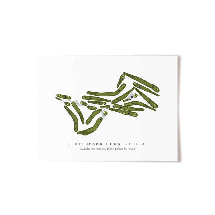 Cloverbank Country Club | Golf Course Map | Unframed