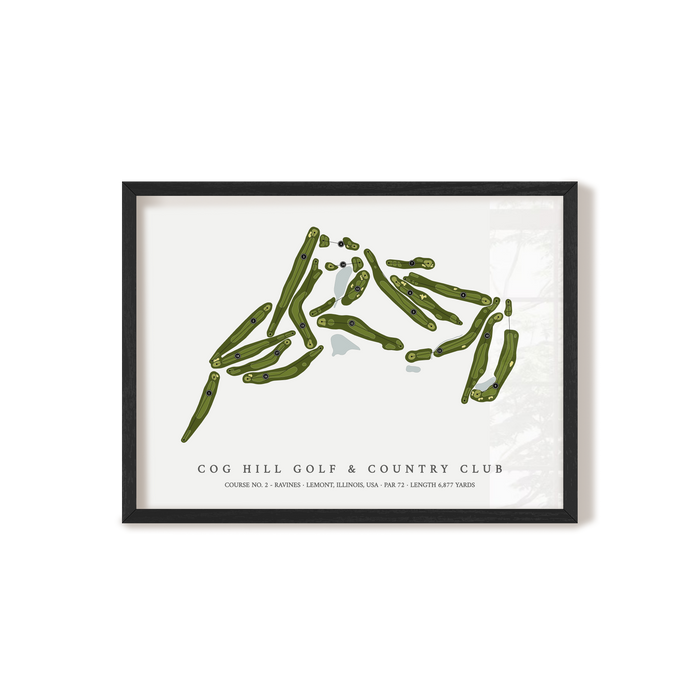 Cog Hill Golf & Country Club - Course No 4 - Ravines | Golf Course Map | Black+Frame