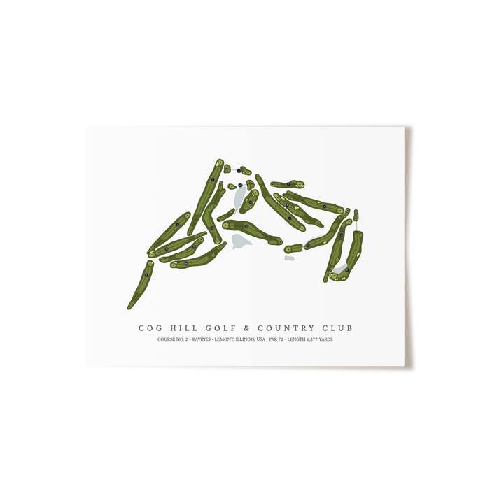 Cog Hill Golf & Country Club - Course No 4 - Ravines | Golf Course Map | Unframed