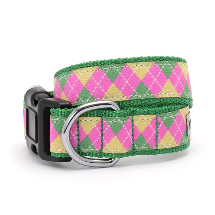 Collar | Bright Pink & Green Argyle