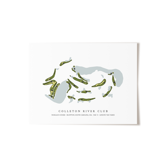 Colleton River Club - Nicklaus Course | Golf Course Map | Unframed