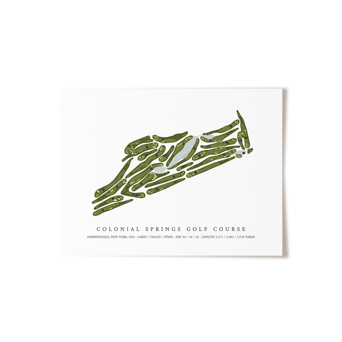 Colonial Springs Golf Course | Golf Course Map | Unframed