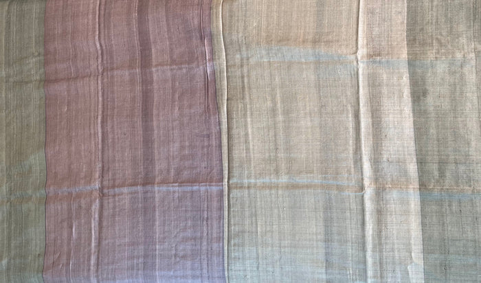 Colour blocked tussar saree