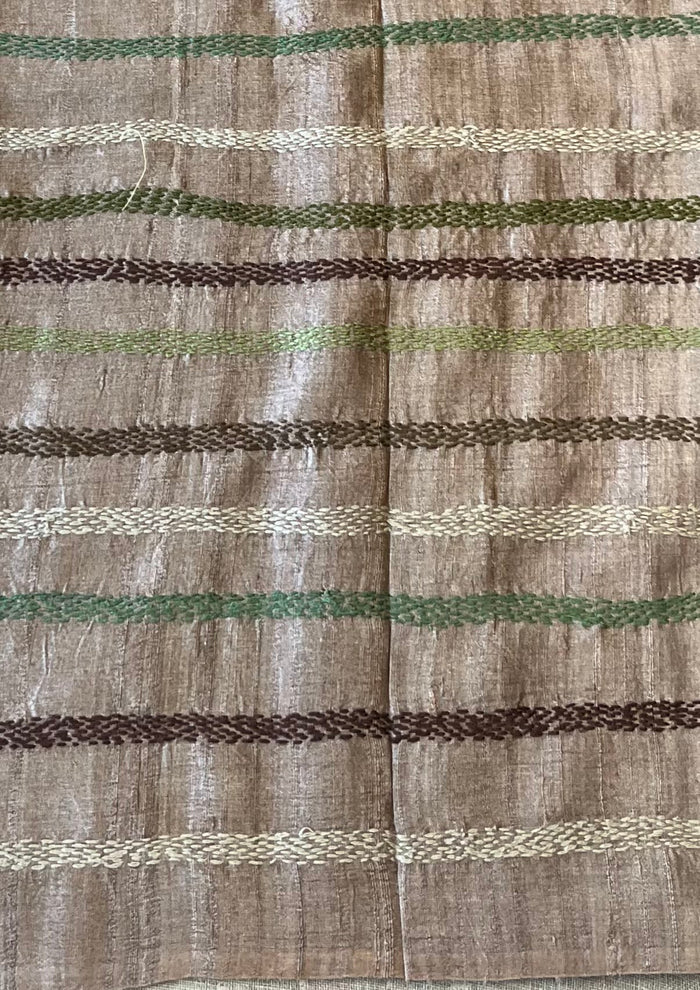 Colour blocked tussar saree