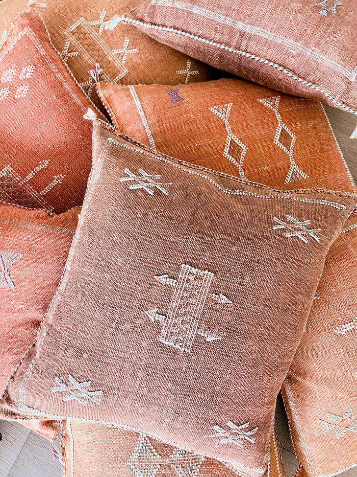 Copper VI Moroccan Sabra Cactus Silk Pillow