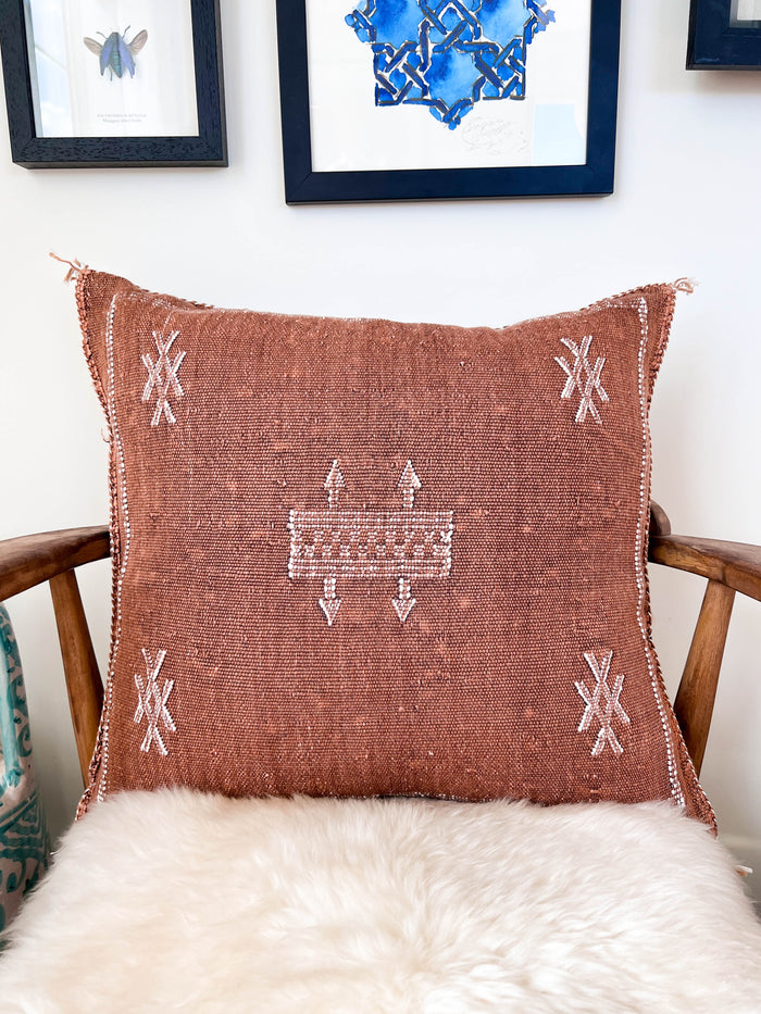 Copper VI Moroccan Sabra Cactus Silk Pillow