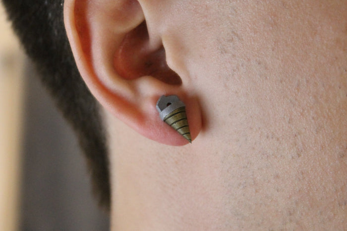 Gurren Lagann Earrings Core Drill -Stainless Steel Studs- Core Drill- Anime gifts for Tengen Toppa Gurren Lagann