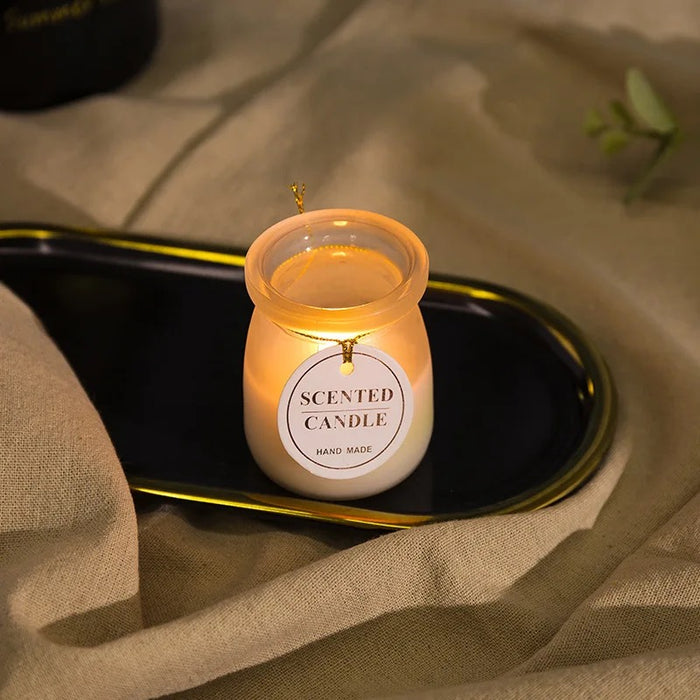 Cork Lid Natural Scented Candles In Frosted Jars