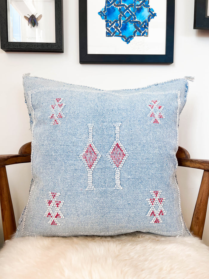 Cornflower XXIV Moroccan Cactus Silk Pillow