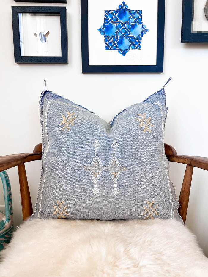 Cornflower XXVI Moroccan Cactus Silk Pillow