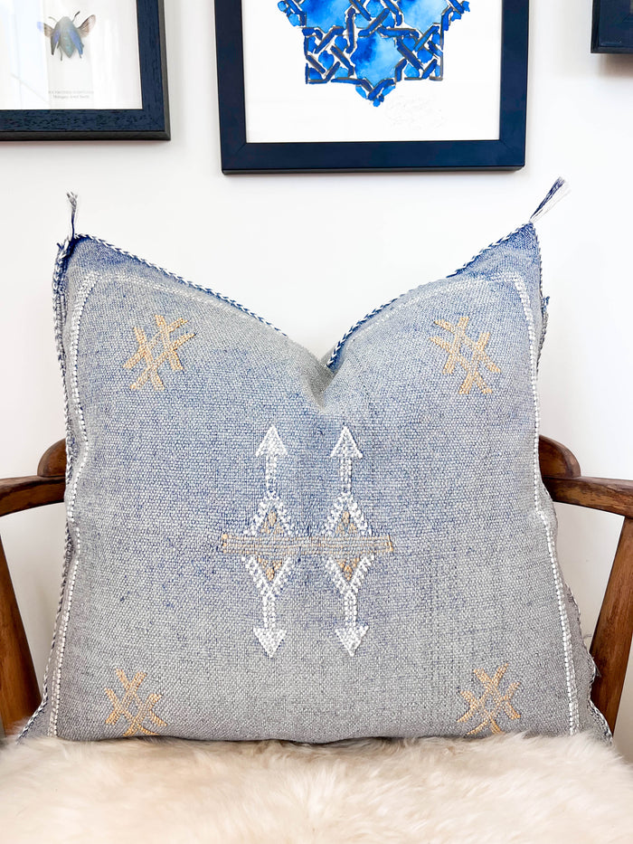 Cornflower XXVI Moroccan Cactus Silk Pillow