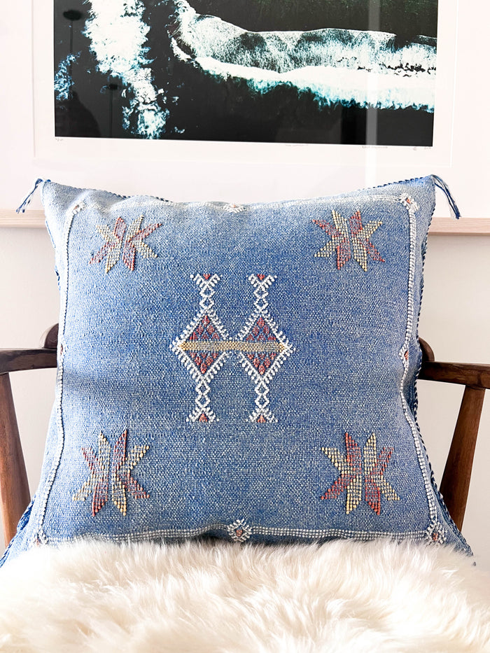 Cornflower XXVII Moroccan Cactus Silk Pillow