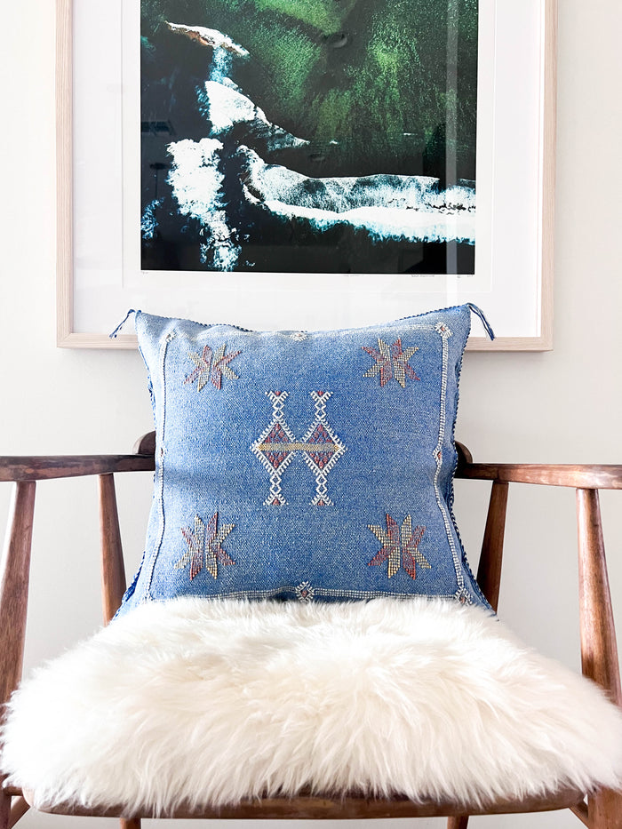 Cornflower XXVII Moroccan Cactus Silk Pillow