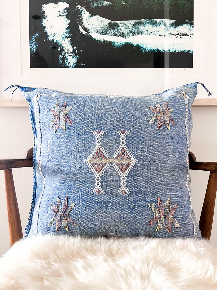 Cornflower XXVIII Moroccan Cactus Silk Pillow
