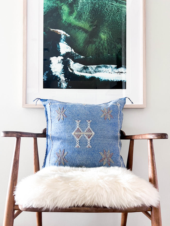 Cornflower XXVIII Moroccan Cactus Silk Pillow