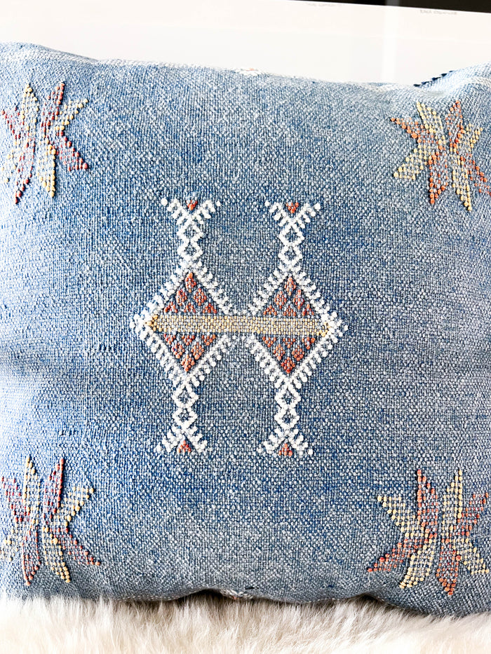 Cornflower XXVIII Moroccan Cactus Silk Pillow