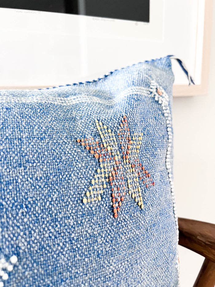 Cornflower XXVIII Moroccan Cactus Silk Pillow