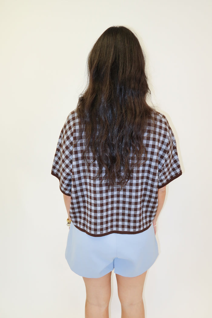 Country Club Check Sweater Top - The Pink Tulip Clothing