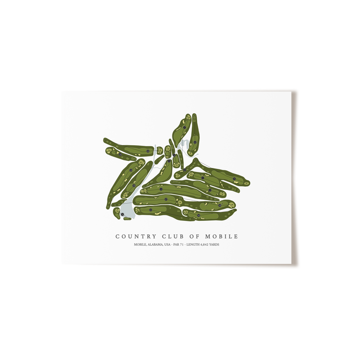 Country Club of Mobile | Golf Course Map | Unframed