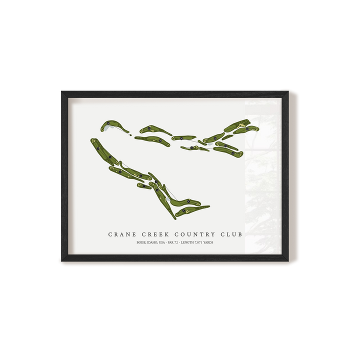 Crane Creek Country Club | Golf Course Map | Black Frame