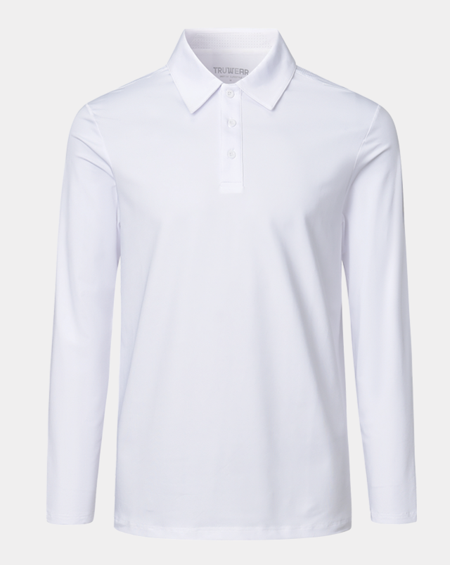 Crest 2.0 Polo White Long Sleeve