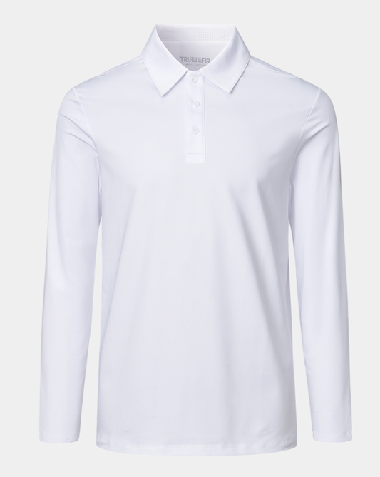Crest 2.0 Polo White Long Sleeve