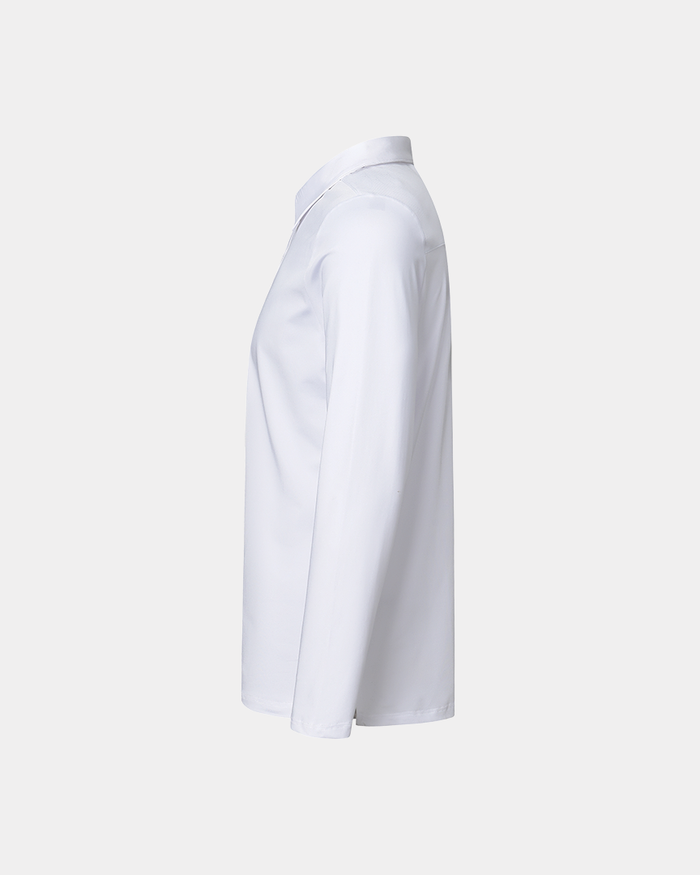 Crest 2.0 Polo White Long Sleeve